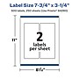 Avery Laser/Inkjet Multipurpose Labels, 3.25"  x 7.75", Matte White, 500/Box (94260)~#|#~09F4387F-CCCE-4ADE-8B03E5773034B3DE_sc7