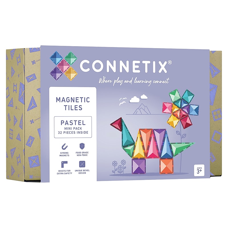 Connetix Magnetic Tiles Pastel Mini Pack, 32 Pieces (CNTP00032MI) image 1