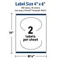 Avery Waterproof Oval Laser Multipurpose Labels, 4" x 6", White, 100/Box (19479399194)~#|#~0A03B360-6D8F-44D8-BF217ECFE0BFDBF7_sc7