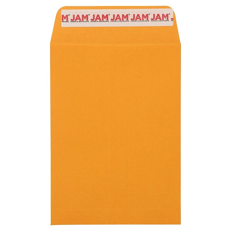 JAM PAPER Self Seal Catalog Envelopes, 5 1/2" x 7 1/2", Brown Kraft Manila, 100/Pack (400238465D) image 1