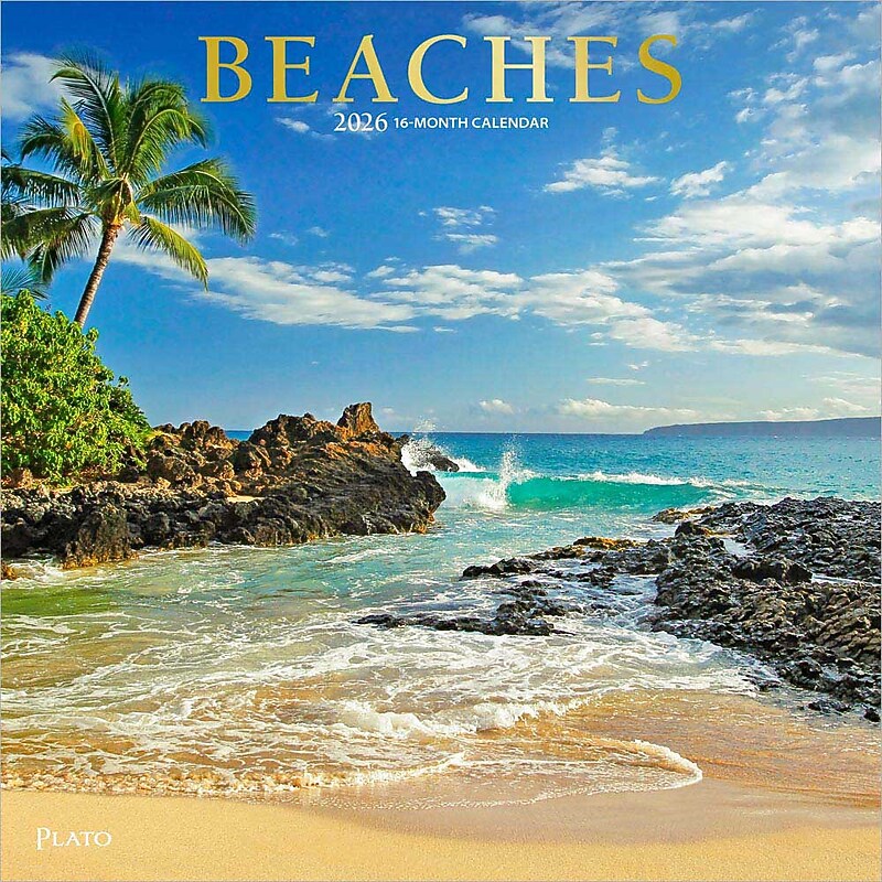 2026 Plato Beaches 12" x 12" Monthly Wall Calendar (9798330706754) image 1