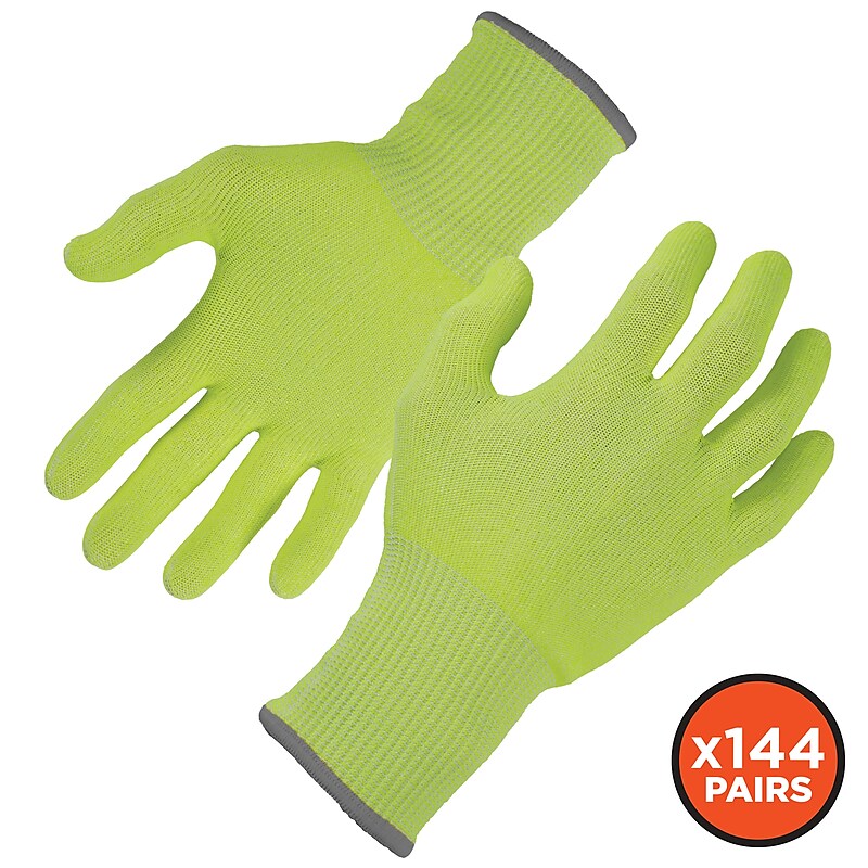 Ergodyne ProFlex 7040 Seamless Knit Cut Resistant Gloves, Food Safe, ANSI A4, Lime, XXL, 144 Pairs (18026) image 1