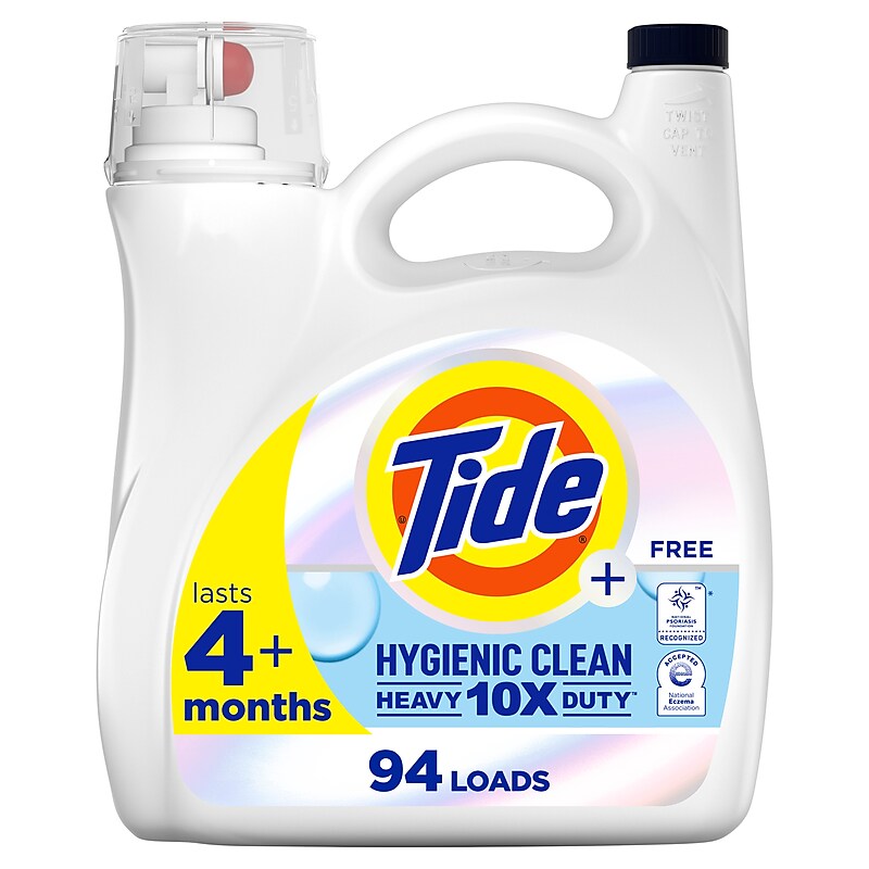 Tide Hygienic Clean HE Liquid Laundry Detergent, Unscented, 94 loads, 132 oz. (12218) image 1