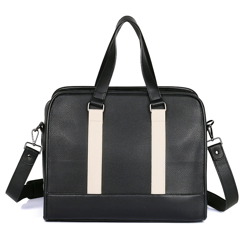 Karla Hanson Rogers Faux Leather Shoulder Bag, Black/White (71104WHITE) image 1