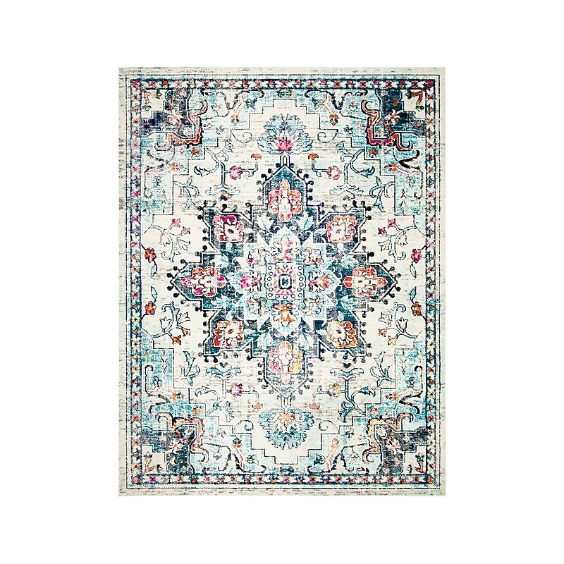 Safavieh Madison Collection 8' x 10' Rectangle Indoor Area Rug, Machine Made, Cream/Blue (MAD473B-8) image 1