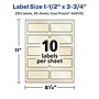 Avery Pearlized Ivory Rectangle Multipurpose Labels, 1.5" x 3.75", Ivory, 250/Pack (94205)~#|#~0A1F3349-E58C-4C3B-B028A14B376873C7_sc7