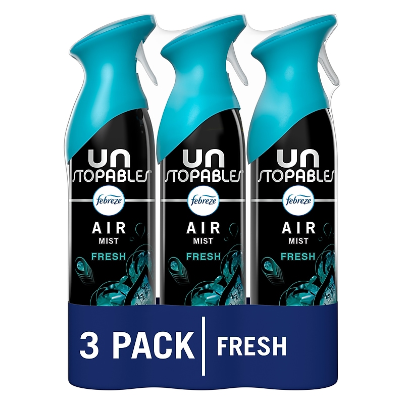 Febreze Air Mist Air Freshener Spray, Unstopables Fresh Scent, 8.1 oz., 3/Pack (5570/3401) image 1