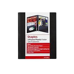 Staples 2-Pocket Matte Plastic Presentation Folder with Fasteners