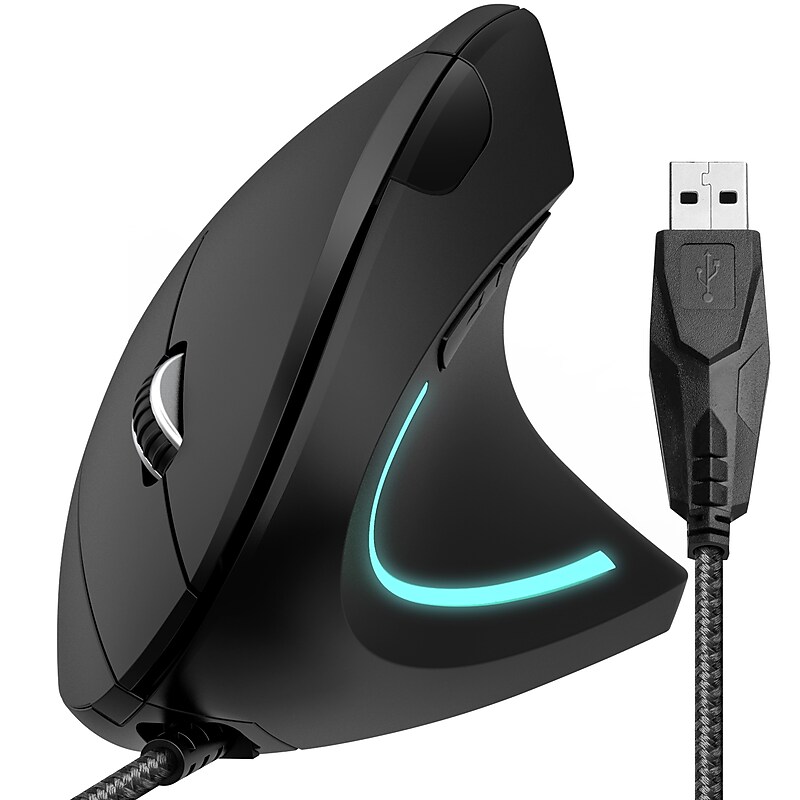 Delton Ergonomic 12 Ergonomic Vertical Optical USB Gaming Mouse, Black (DMERG12-U) image 1