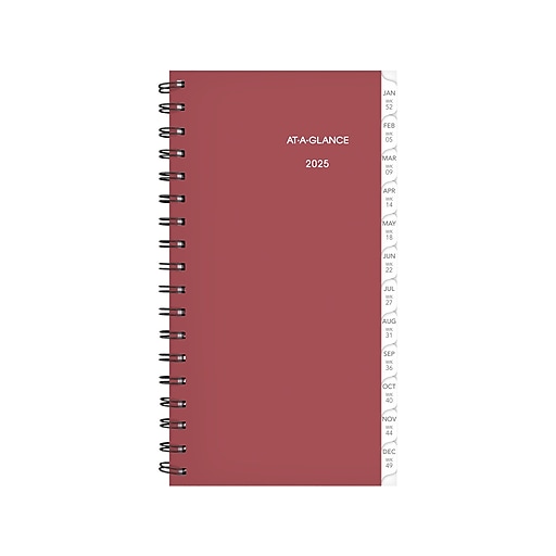 2025 ATAGLANCE 3.25" x 6.5" Monthly Planner Refill, White/Gray (064