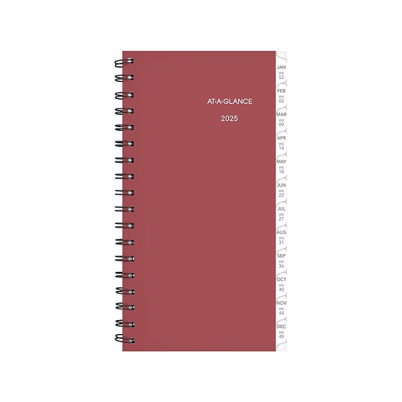 2025 AT-A-GLANCE 3.25" x 6.5" Monthly Planner Refill, White/Gray (064-287-25) image 1