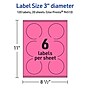 Avery Laser/Inkjet Round Multipurpose Labels, 3" Dia., Bright Pink, 120/Pack (94513)~#|#~0A257F39-595E-47F9-A1C792DF0B923760_sc7