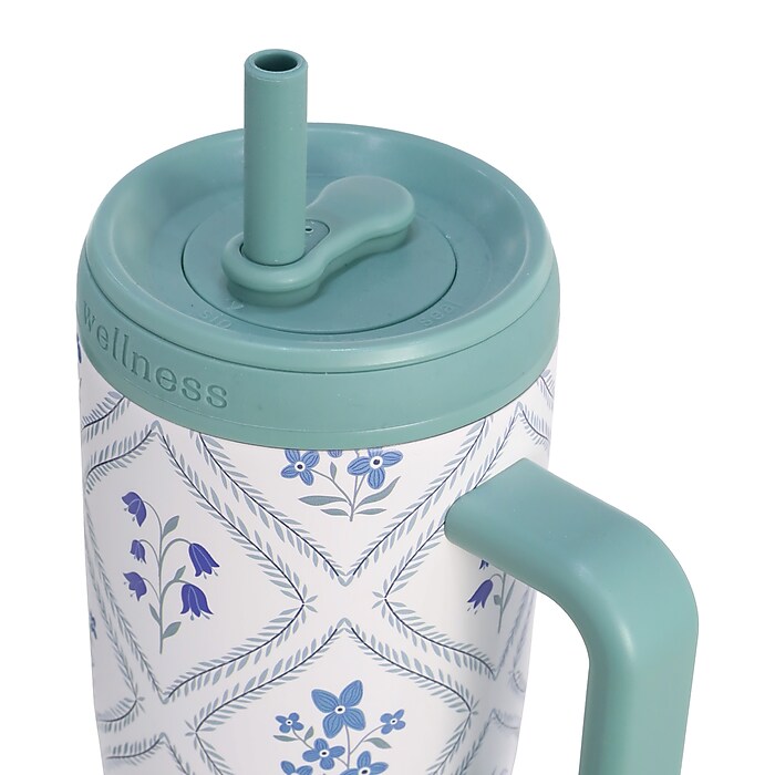 wellness Sage Floral Stainless Steel Double Wall Insulated Tumbler