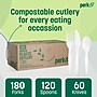 Perk™ Eco Compostable PLA Assorted Cutlery, Medium-Weight, White, 360/Pack (PK56205)~#|#~0A2AD052-33B8-439B-805964F98A48BD01_sc7