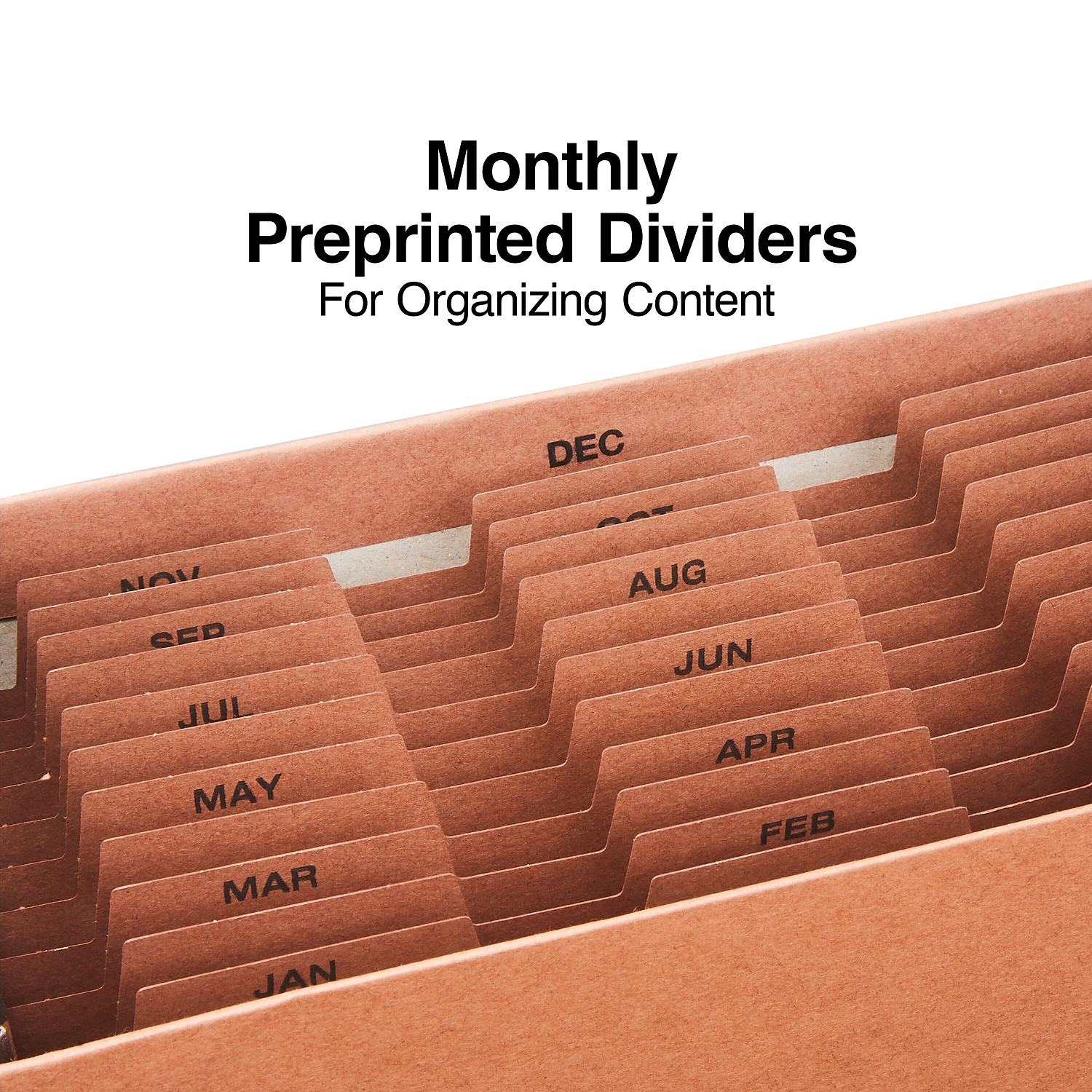 Staples Heavy-Duty Expanding File 3" Expansion Jan-Dec Index Legal Size Brown - Imagen 3 de 6