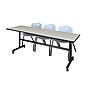 Regency Kobe 84" Flip Top Mobile Training Table- Maple & 3 'M' Stack Chairs- Grey~#|#~0A30B20F-5062-4CCB-9FDCF5D0837E15A5_sc7