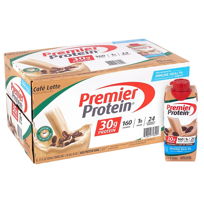 Premier Protein Cafe Latte Protein Shake, 11 oz., 15/Pack (220-02615) image 1