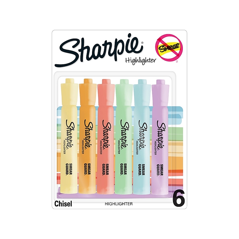 Sharpie Tank Highlighter, Chisel Tip, Assorted, 6/Pack (2157488) image 1