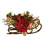 Nearly Natural Artificial Christmas Sleigh with Poinsettia, Berries and Pinecone Arrangement, 18" (A1859)~#|#~0A3D2C98-00E8-473C-834087574EFD56CF_sc7