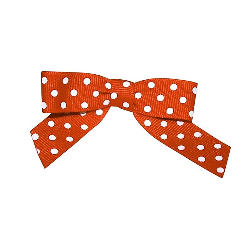 JAM Paper Grosgrain Bows, Orange/White, 100/Pack (52640349335) image 1