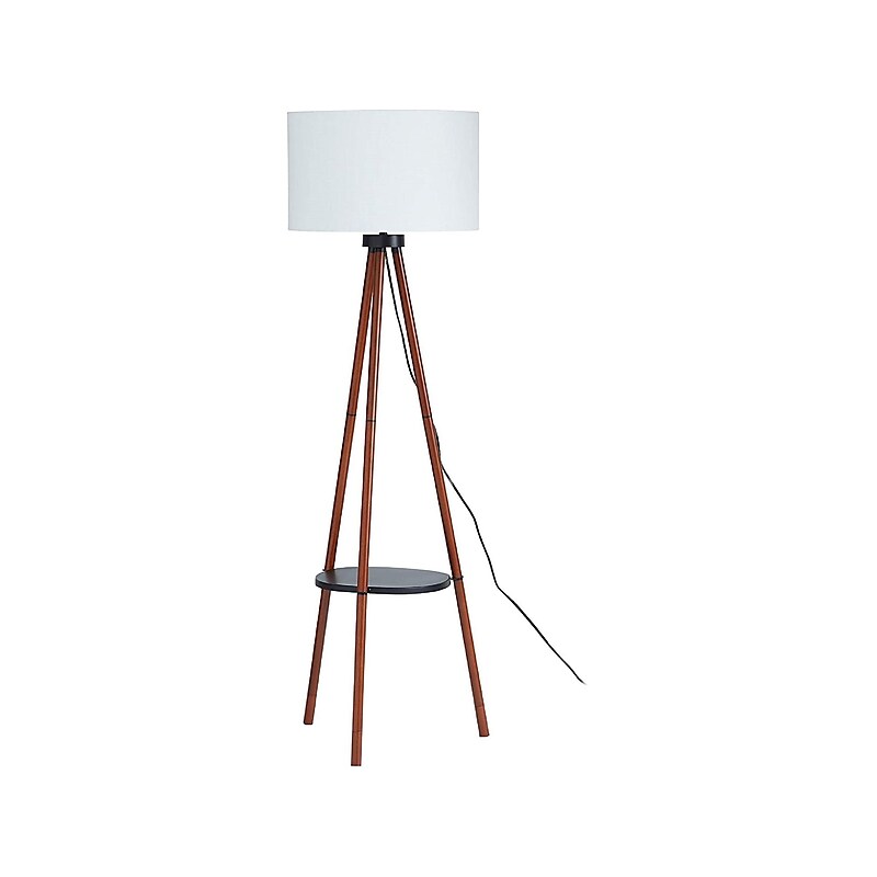 Simplee Adesso 61" Wood Floor Lamp with Cylindrical Shade (AF48519) image 1