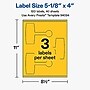 Avery Laser/Inkjet Sealing Labels, 5-1/8" x 4", Bright Yellow, 120 Labels/Box (19479370718)~#|#~0A48AF7D-2B19-4AE7-9420711E2BFD1695_sc7