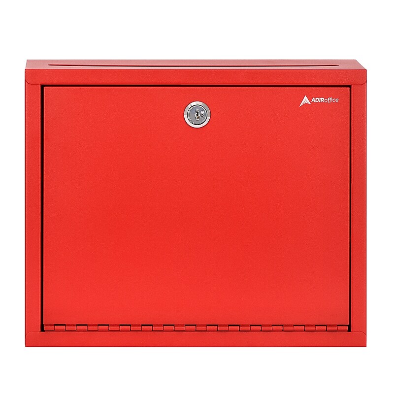 AdirOffice Steel Multipurpose Interoffice Mailbox Drop Box, Large, Red (631-03-RED-PKG) image 1