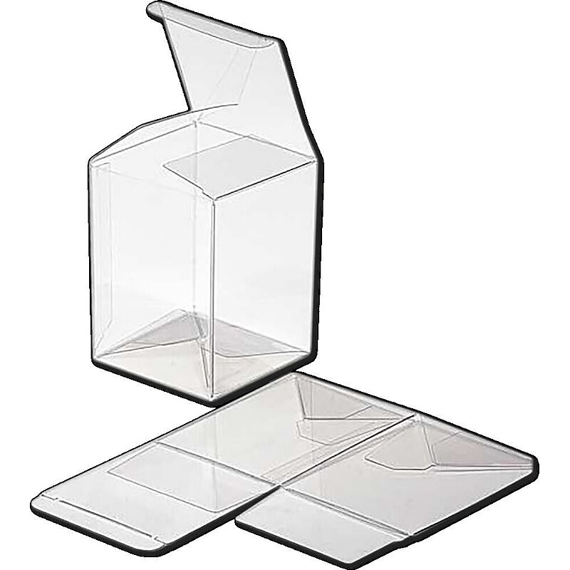 JAM Paper Pop & Lock Top Clear Gift Boxes, 6 1/4" x 5 1/2" x 7 5/8", 25/pack (CB-PLB106) image 1