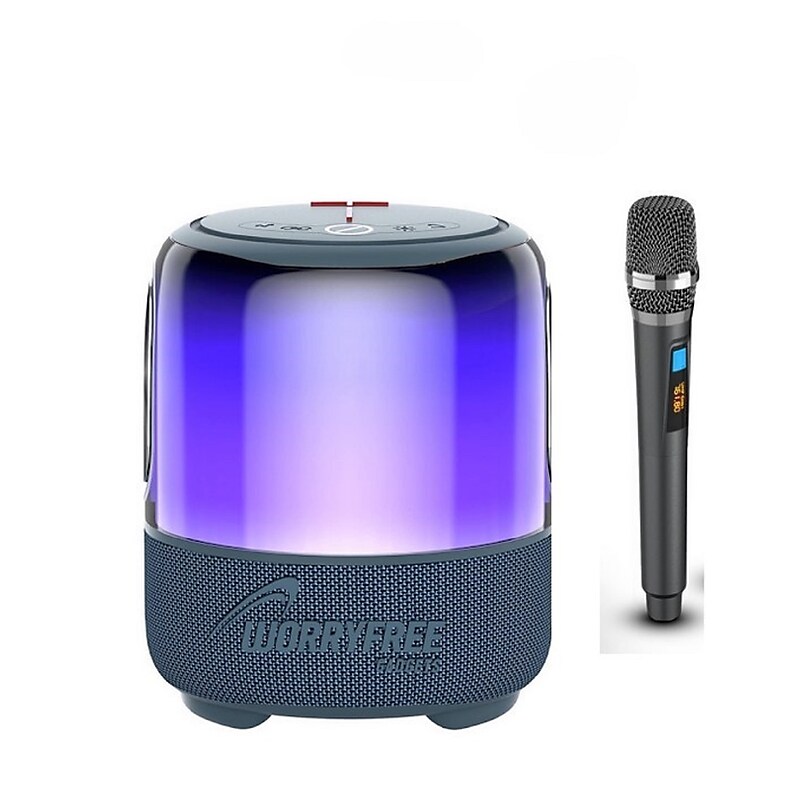 Worryfree Gadgets WSC-01 Wireless Bluetooth Speaker with one Microphone, RGB Light, Water Resistant, Blue (WSC01-BLU) image 1