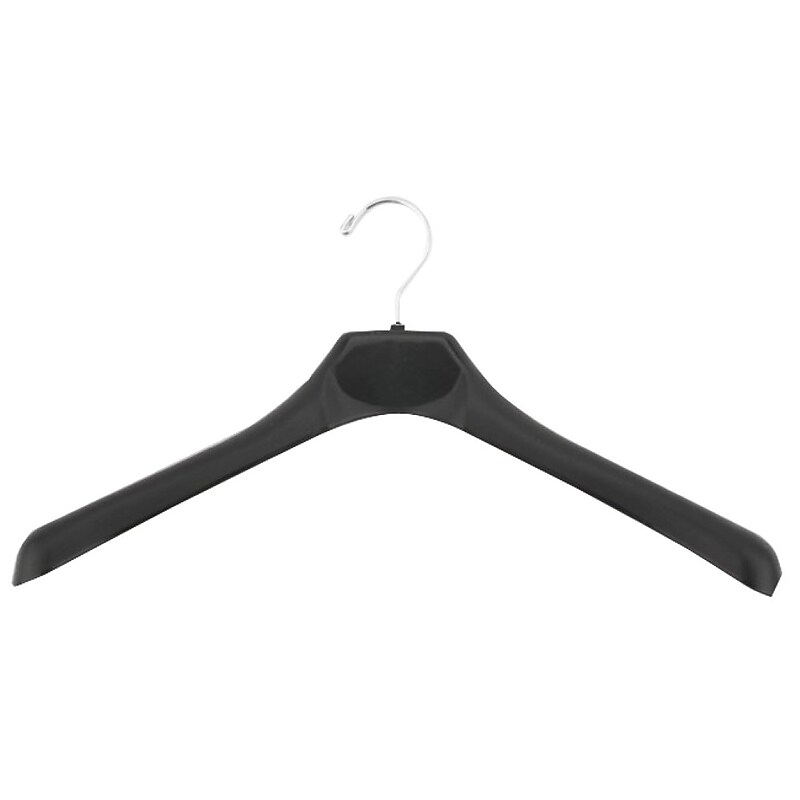 NAHANCO 18" Sturdy Plastic Concave Wide Shouldered Jacket Hanger, Black, 50/Pack (2463) image 1