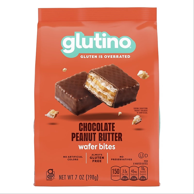 Glutino Gluten Free Chocolate Peanut Butter Wafer Bites, 7 oz., 6 Bags/Case (GOV04167) image 1