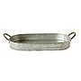 Storied Home 4.5" Oversize Galvanized Metal Tray with Handles Oval Decorative Accent, Silver (DA6583)~#|#~0A5F8B83-7F9E-481D-ACE8E78C03CCF61C_sc7