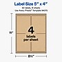 Avery Rectangle Laser/Inkjet Multipurpose Labels, Kraft Brown, 4 Labels/Sheet, 15 Sheets/Pack (19479311151)~#|#~0A680F55-D14B-4C84-9E56118468ECF193_sc7
