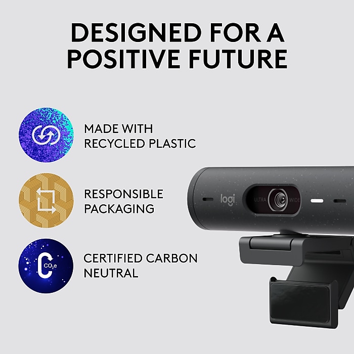 Logitech Brio 500 HD 1080p Webcam, 4 Megapixels, Graphite (960-001493) | Staples Logitech Brio 500 HD 1080p Webcam, 4 Megapixels, Graphite (960-001493) | Staples