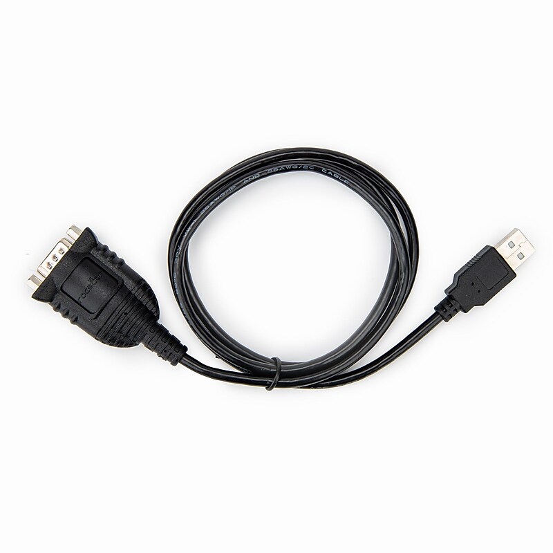 Rocstor 6' USB A to DB9 Serial Data Cable, Male to Male, Black (Y10C898-B1) image 1