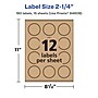 Avery Laser/Inkjet Burst Multipurpose Labels, 2.25" Dia., Kraft Brown, 180 Labels/Pack ( 94608)~#|#~0A6E09C4-7536-4067-81D9E89FB7F84428_sc7