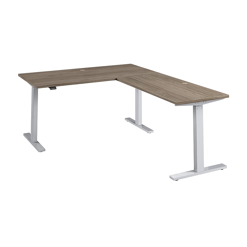 Bush Business Furniture Move 60 Series 60"W L Shaped Adjustable Standing Desk, Modern Hickory (M6SL6078MHSK) image 1