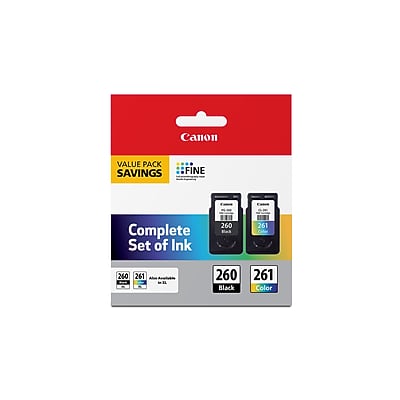 Canon PG-260/CL-261 Black/Tri-Color Standard Yield Ink Cartridge, 2/Pack (3725C006) Sansujyuku sansujyuku.com