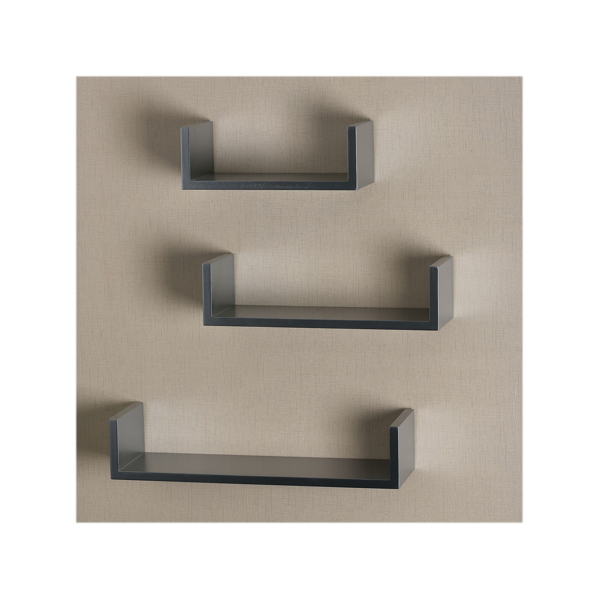 V-Light Wood Wall-Mounted Shelves, Gray, 3/Pack (VW161011G) Sansujyuku sansujyuku.com
