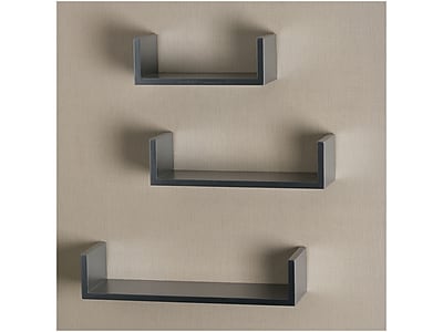 V-Light Wood Wall-Mounted Shelves, Gray, 3/Pack (VW161011G) Sansujyuku sansujyuku.com