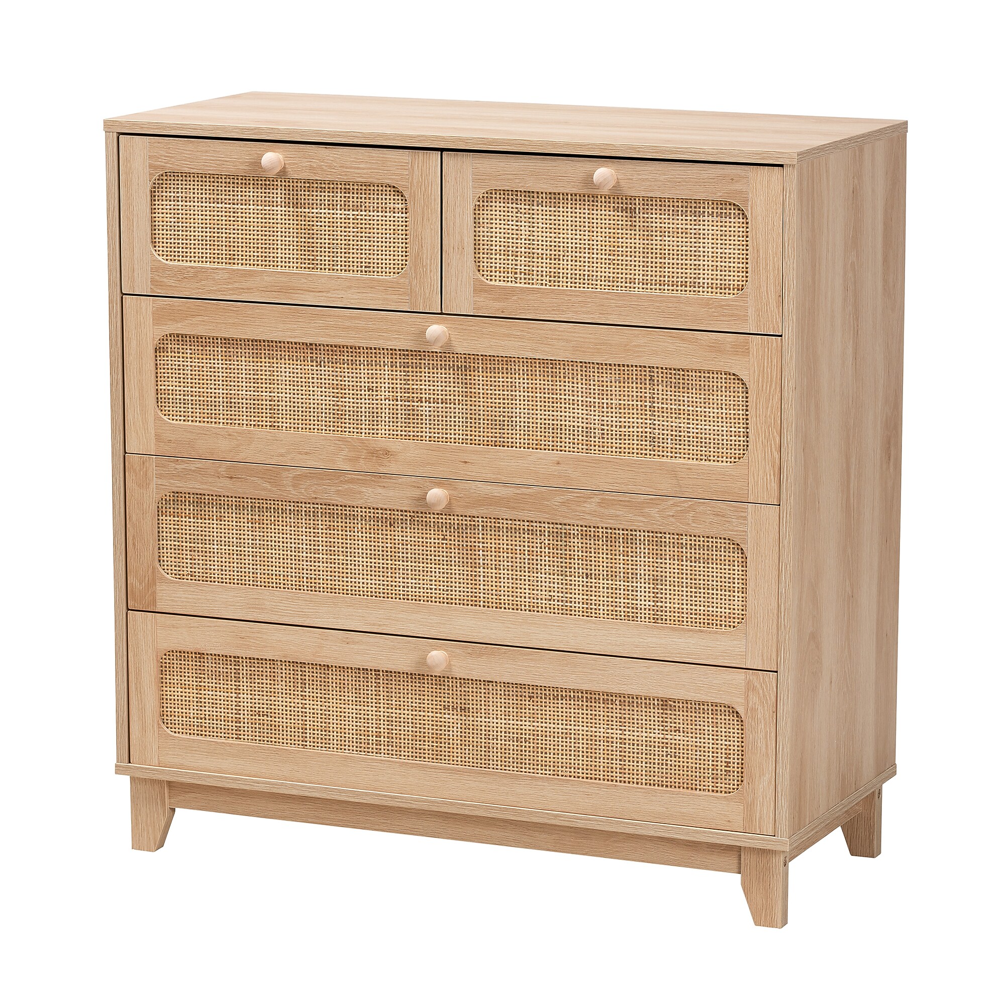Baxton Studio Elsbeth 37″H Storage Cabinet, Oak Brown/Natural Brown (226-12954-HiT) Sansujyuku sansujyuku.com