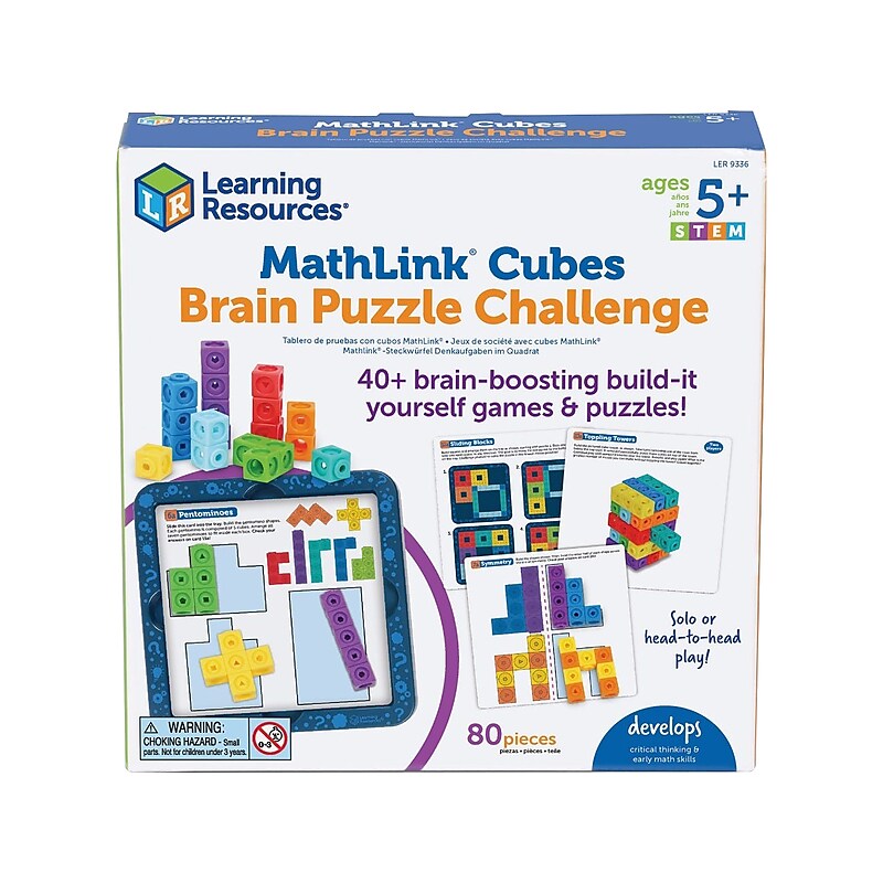 Learning Resources MathLink Cubes Brain Puzzle Challenge (LER9336) image 1