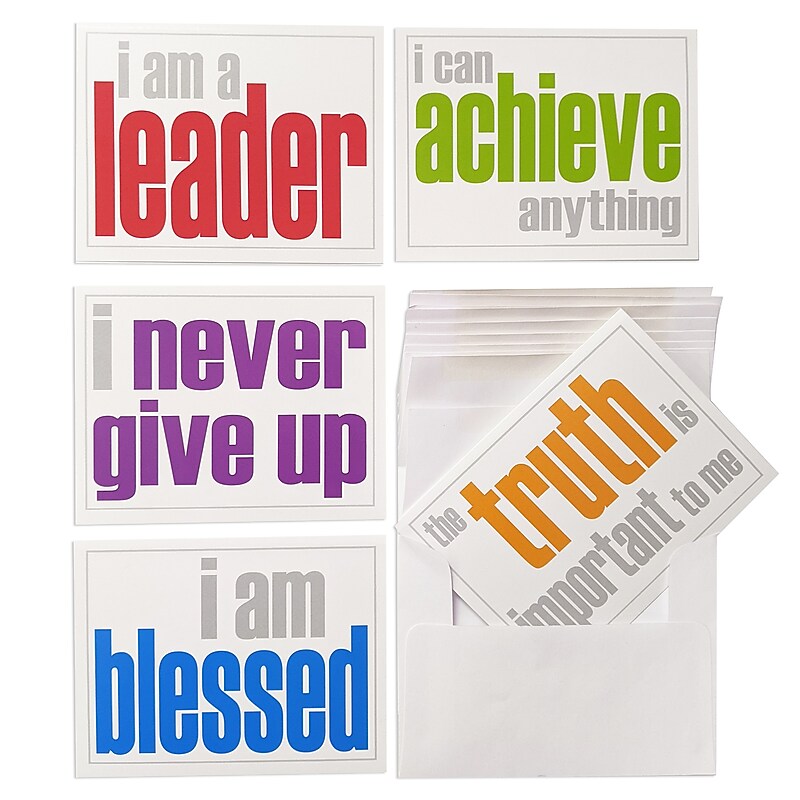 Inspired Minds Encouragement Booster Uncoated Blank Cards, Multicolored, 10 Cards/Pack, 2/Bundle (ISM52353NC-2) image 1