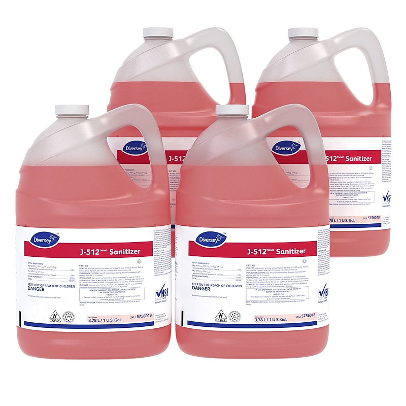 J-512 No-Rinse Disinfectant & Sanitizer, Unscented, 1 gal., 4/Carton (5756018) image 1