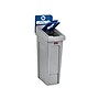 Rubbermaid Slim Jim Single-Stream Recycling Station, 23 Gallon, Gray/Blue (2185055)~#|#~0A940C27-2C88-4151-ADBA7817CB4C45E6_sc7