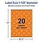 Avery Laser/Inkjet Multipurpose Circle Labels, 1.5" Dia., Bright Orange, 800/Pack (94506)~#|#~0AA17BAD-1D56-43B0-8DD1ABB051C80D6F_sc7