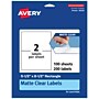 Avery Laser/Inkjet Rectangle Multipurpose Labels, 5-1/2" x 8-1/2", Clear, 200/Box (94229)~#|#~0AA49AF0-6EB3-43D3-BCDD93BA13BB9858_sc7