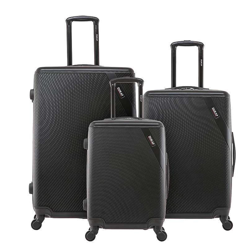 DUKAP Discovery  3-Piece Hardside Spinner Carry-On Luggage Set, TSA Checkpoint Friendly, Black (DKDISSML-BLK) image 1