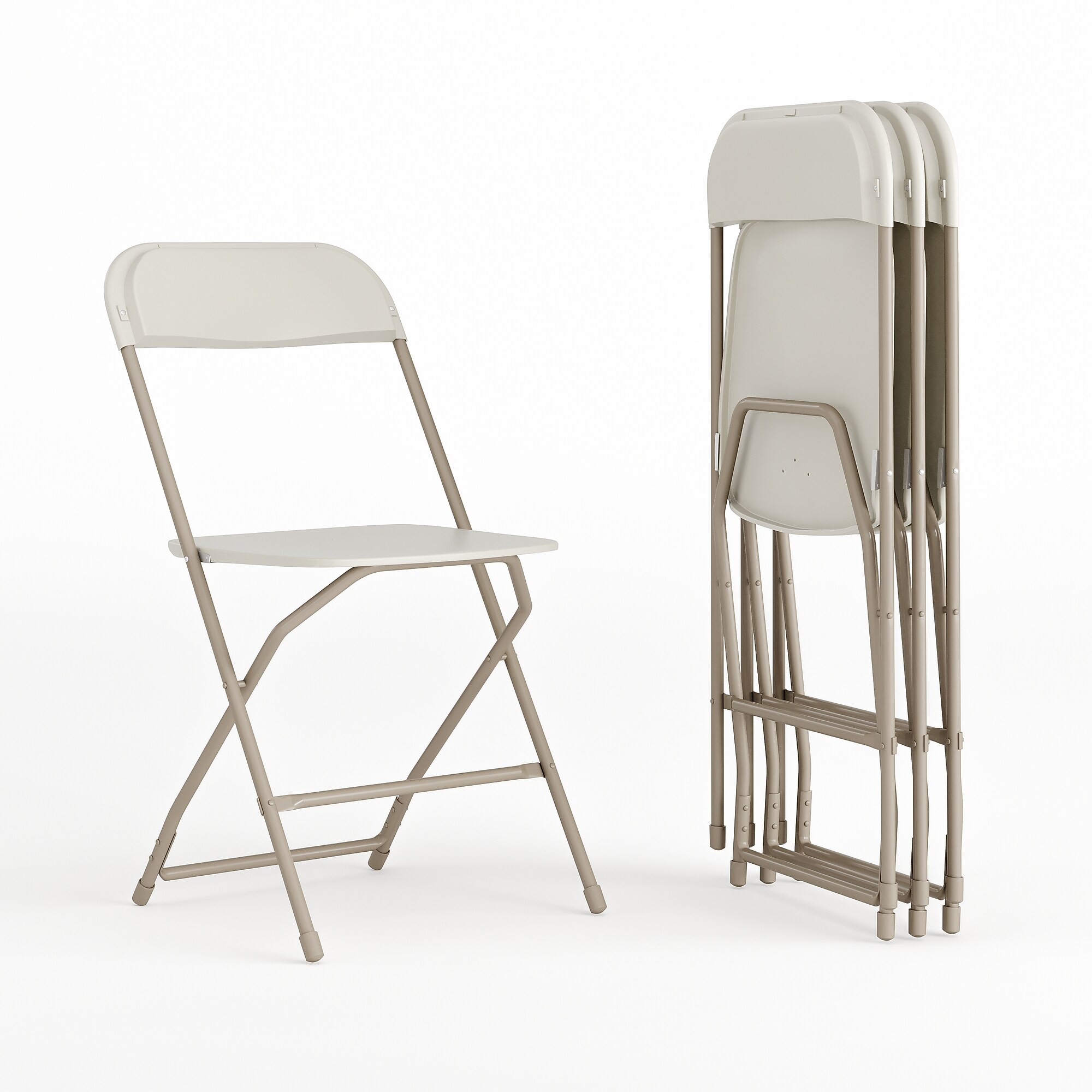 Flash Furniture HERCULES Plastic Folding Chair, Beige, 4/Pack (4LEL3BEIGE) Sansujyuku sansujyuku.com