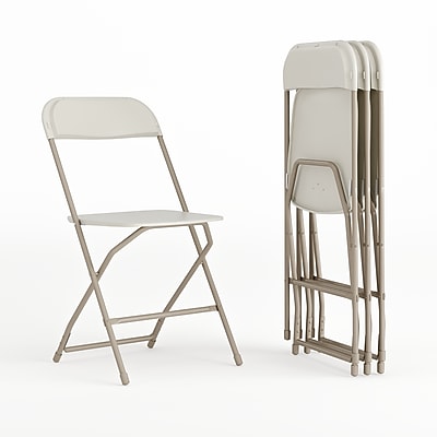 Flash Furniture HERCULES Plastic Folding Chair, Beige, 4/Pack (4LEL3BEIGE) Simolary simolary.com
